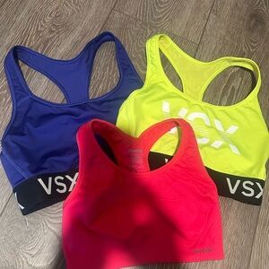 Women's Sports Bra Bundle Set - Blue, Yellow, Red